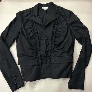 Kate spade black blazer jacket with ruffles